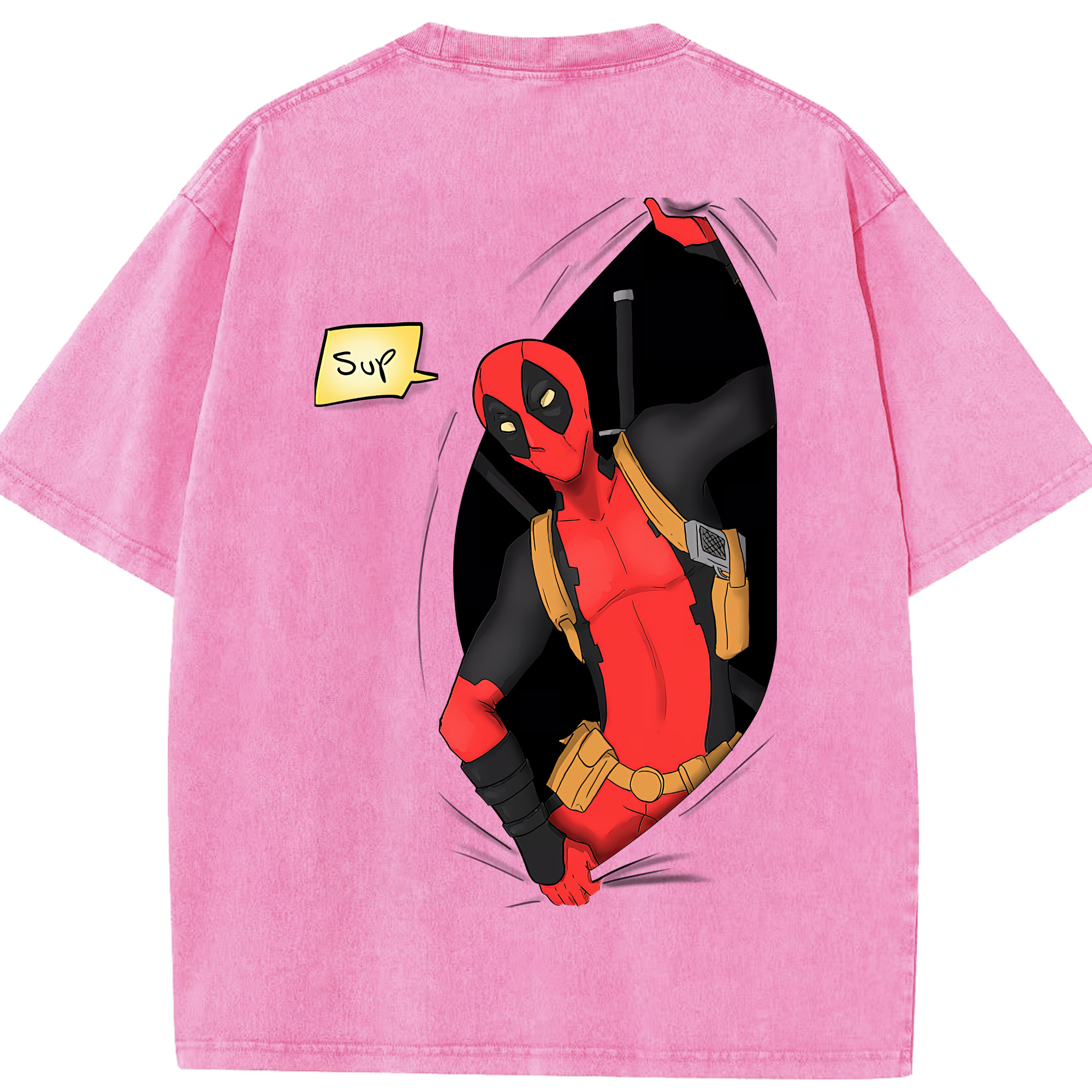 （画像用） Deadpool デッドプール 綿100% ヴィンテージ風 半袖Tシャツ（背面プリント）